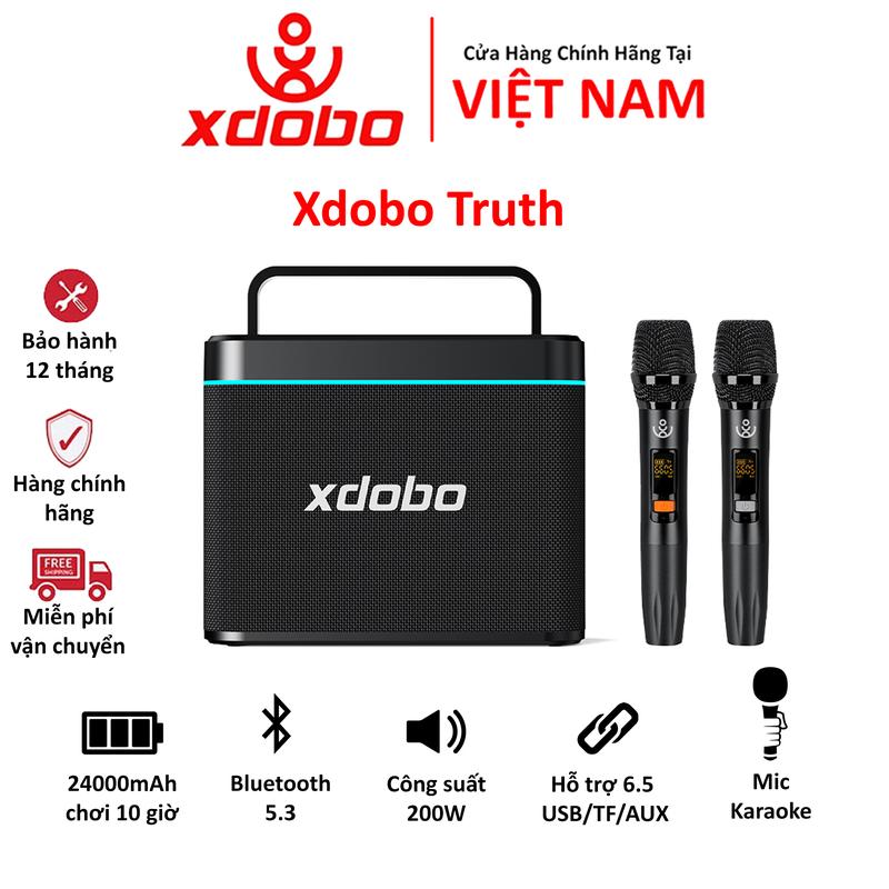 Loa Karaoke Bluetooth Xdobo Truth 200W Kèm 2 Micro Không Dây Hỗ Trợ Livestream Trực Tiếp Trợ Giảng - Chính hãng bảo hành 12 tháng Nghe Nhạc