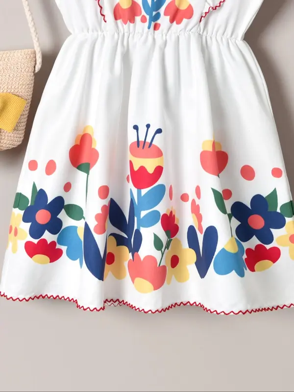 Girl's Floral Print Dress, Cute Casual Sleeveless Dress for Summer, Kids Clothes for Daily Wear 3