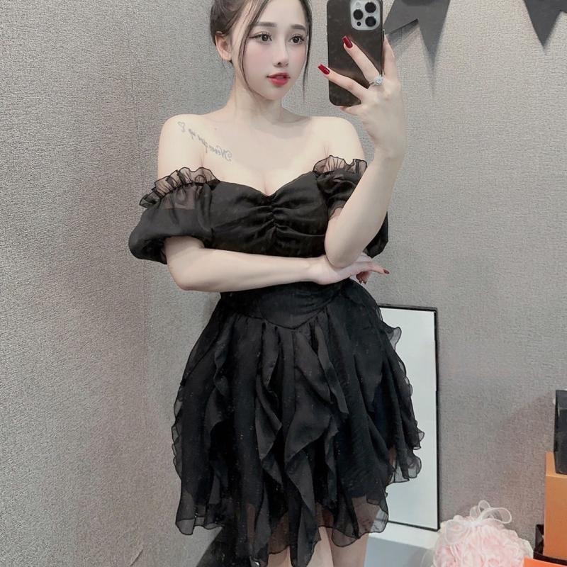 Váy tơ cộc tay tua dua kiểu mới  chất tơ xước 38-55kg