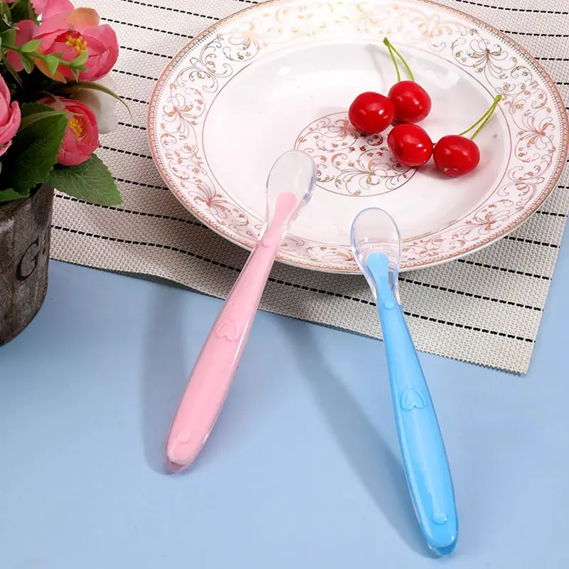 Food Grade Silicone Supplement Spoon for Baby Rice Paste Fruit Mud Soft Head Box for Children's Feeding Maternal Baby Products