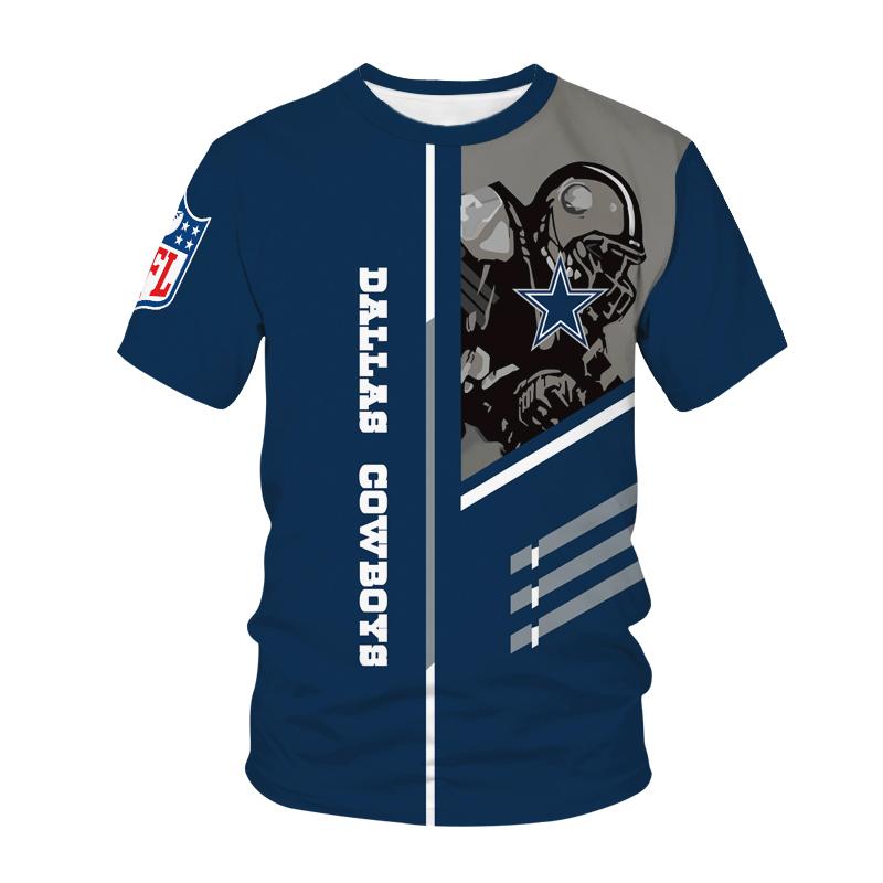 Rugby Men'S Short Sleeved T-Shirt 3D Printed Dallas Cowboys Team Top 1