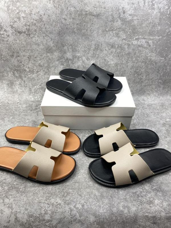 Dép Chữ H Quai Ngang Sang Trọng Dễ Phối Đồ - DéP Slipper Đế Bằng Cao Su Sandal Đồng Quai Da - Size 38-43 1