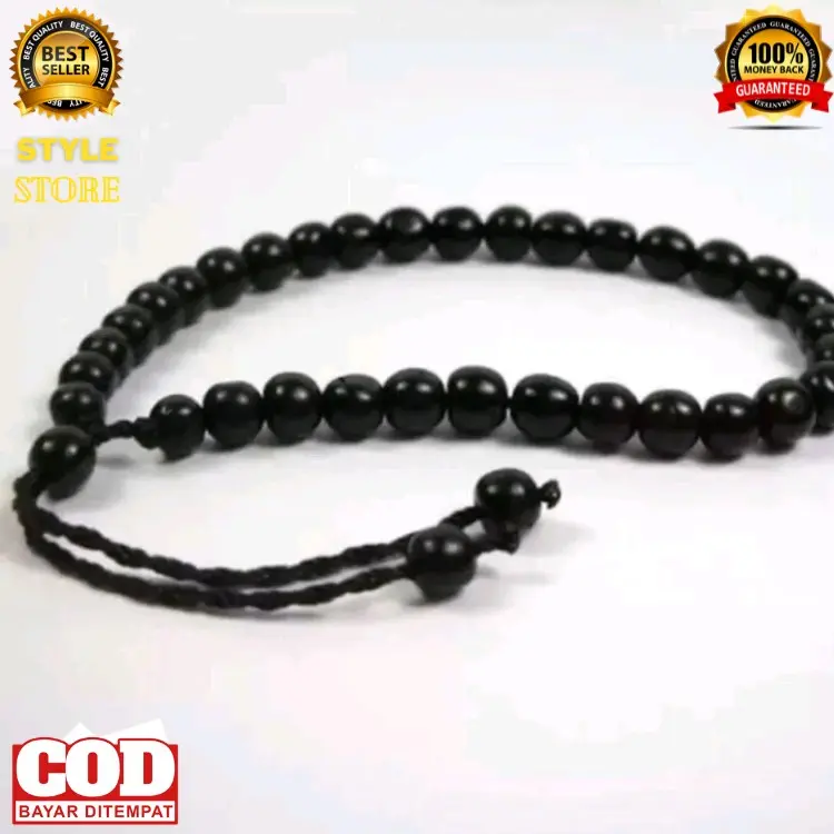 Gelang Onyx Hitam 33 Butir / Black Onyx Bracelet Fashionable Harian Laki-laki Sukses 4
