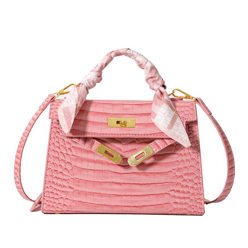 Cross-Border Texture Kelly Bag 2025 Spring New Handbag Crocodile Pattern Shoulder Bag Retro All-Match Crossbody Women's Bag 4