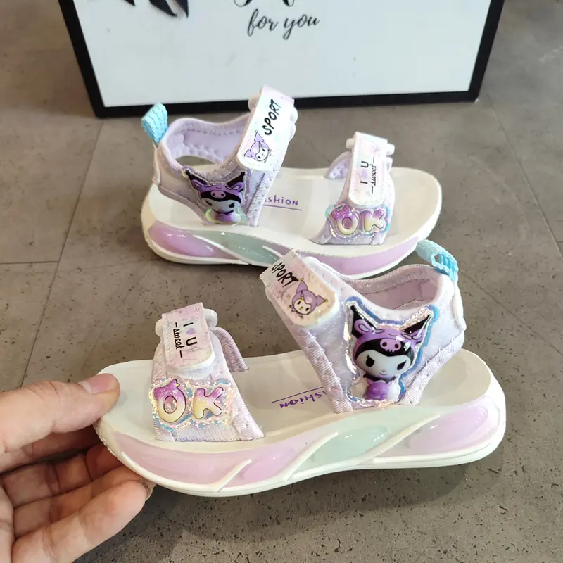 Sandal Bé Gái Từ 3-13 Tuổi Siêu Nhẹ Họa Tiết Hoạt Hình Đế Êm Chống Trơn Trượt Phong Cách Hàn Quốc D162 7