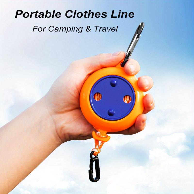 Product Introduction of Portable Clothes Drying Line for Camping and Travel - Lightweight and Compact with 12 Clothespins Included Anti slip clothes drying rack, hotel indoor retractable non perforated clothes drying rope Accessory Laundry 0