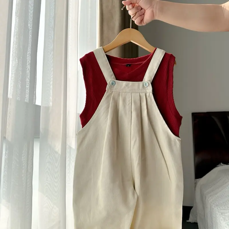 Quần yếm jean 2 màu  cho bé trai và bé gái, phong cách Hàn yếm bò cho bé _S4 1