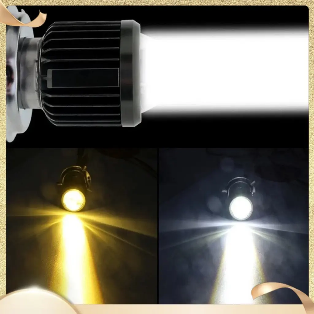 Đèn LED Pha H4 Chân Hai Màu, Thích Hợp Với Mọi Xe Máy