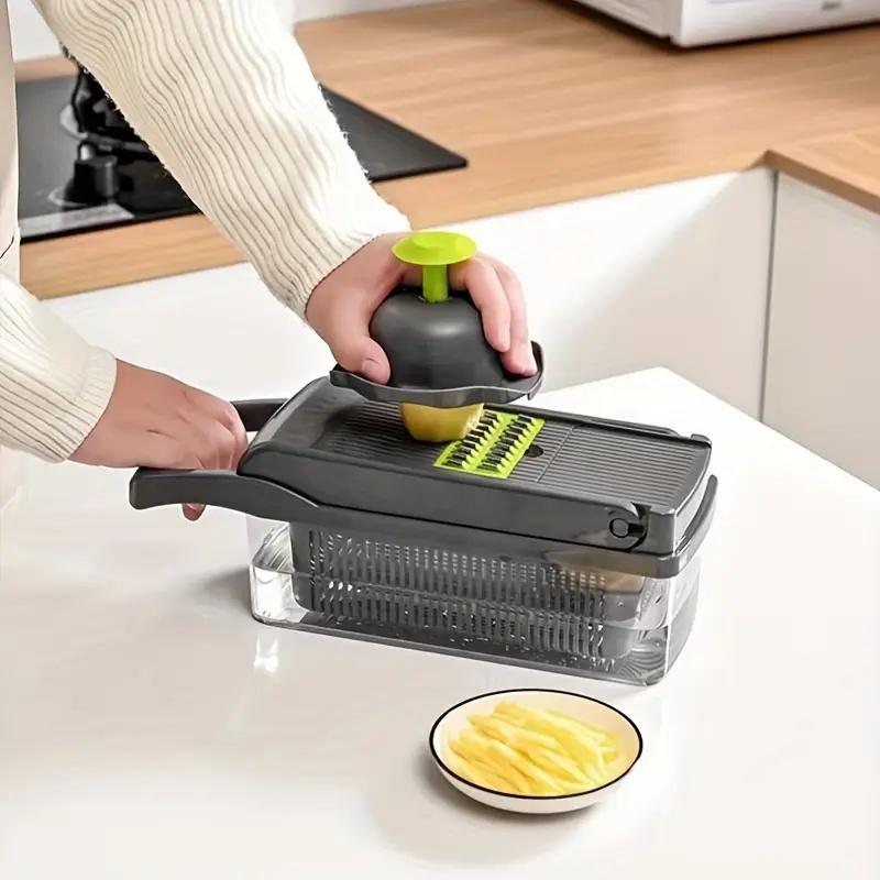 Multifunctional Vegetable Chopper, 16pcs/set Vegetable Cutter with Container, Kitchen Vegetable Fruit Slicer for Home Dining Room Barbecue 7