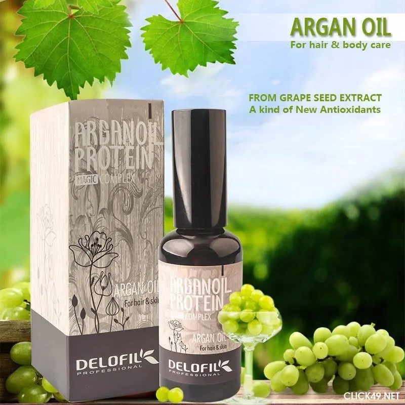 Tinh dầu dưỡng tóc collagen keratin phục hồi sâu tóc hư tổn xơ yếu  Delofil argan oil 50ml