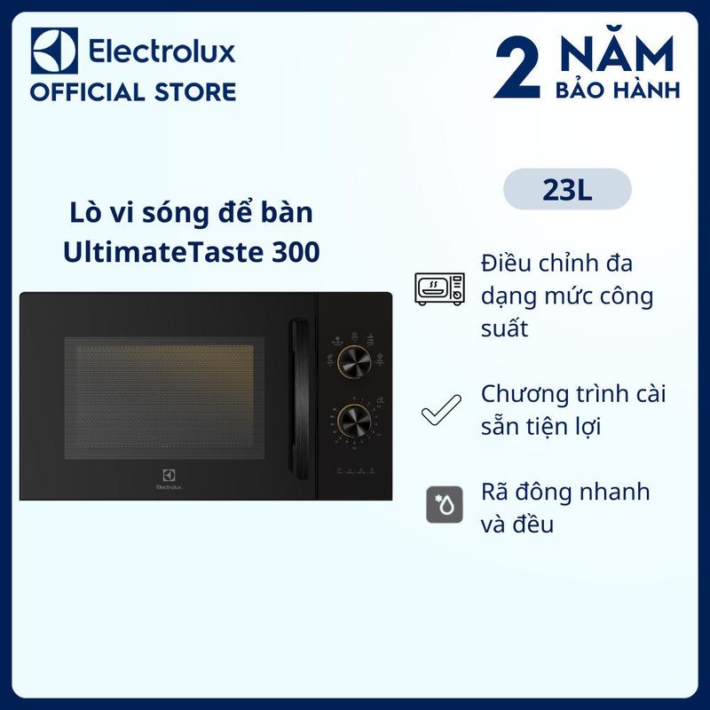 Lò vi sóng 23L Electrolux EMM23K22B 800w - 5 chương trình nấu, rã đông, hâm nóng nhanh