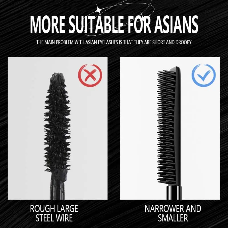 Mascara, Màu Đen, Không Thấm Nước, Dày, Thích Hợp Cho Lông Mi, Chống Mồ Hôi 4