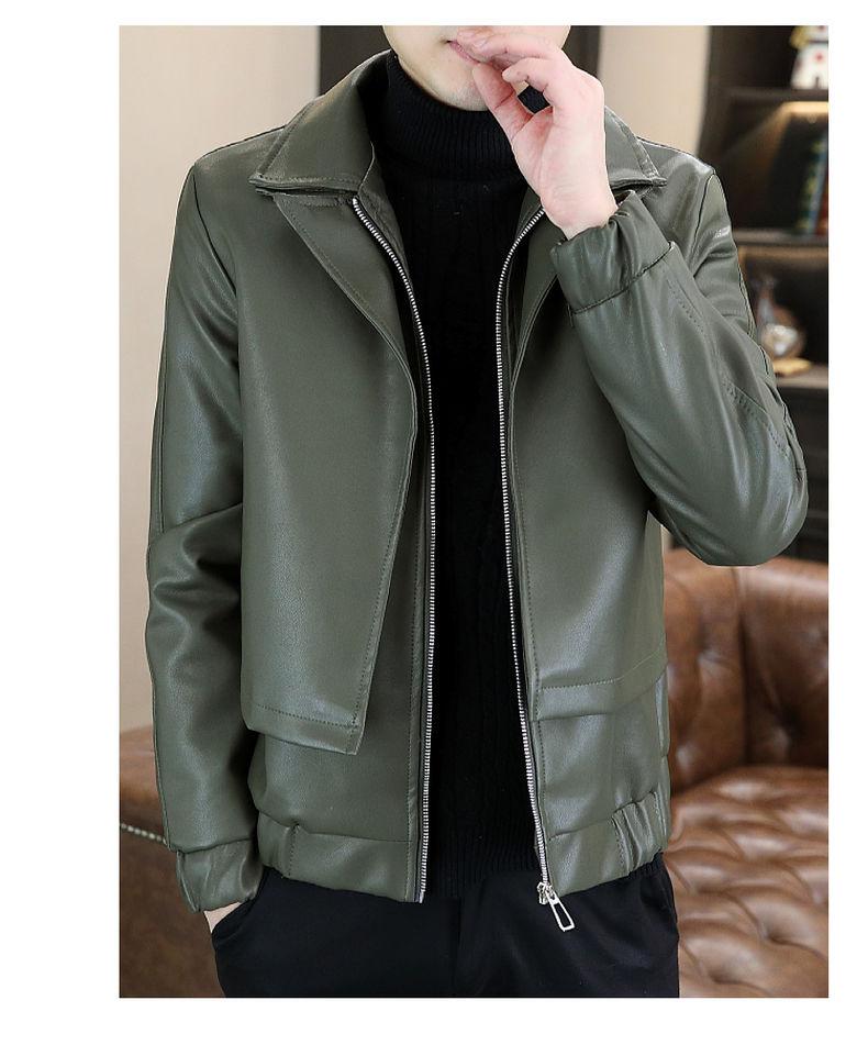 Product Introduction of High-End Leather Men's Casual Jacket Korean-Style Slim-Fit Motorcycle Clothing Leather Jacket Long-Sleeved Jacket Cold-Proof Raccoon Coat Parent 30