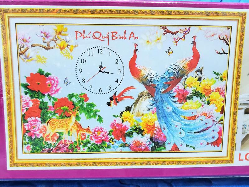  tranh đính đá phú quý bình an  lg1752. kích thước 1mx65. tranh Đá về tự gắn Làm Đồ Handmade Thêu Chữ 