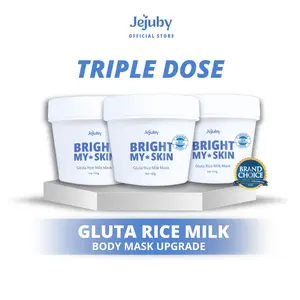[BUNDLING 3 PCS] Jejuby Gluta Rice Milk Mask - 2in1 Rinse Off & Sleeping Body Mask | Masker Badan