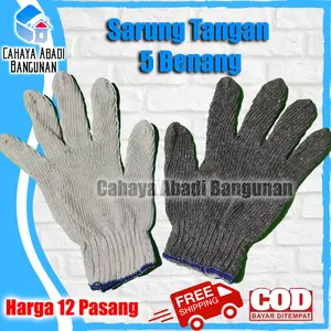 Sarung Tangan Kerja Kain Proyek Bangunan Benang 5