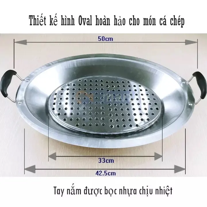 Khay inox  cá chép om dưa