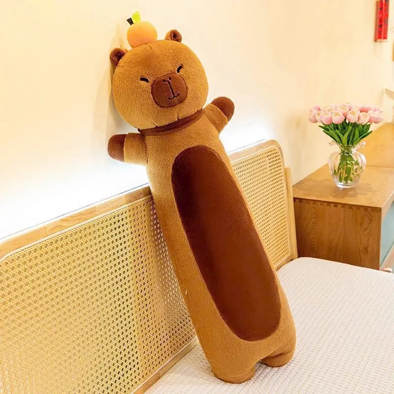 Gối ôm hình cappybara đội quả cam có các kích thước 70cm, 90cm và 110cm 3