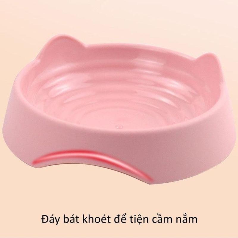 Bát ăn đơn hình tai mèo đáng yêu cho chó mèo chứa được nhiều thức ăn vững chắc loại dày - DuckPet 4