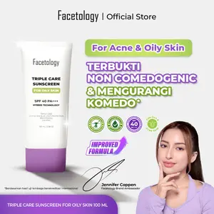 [Oily & Acne] Facetology Triple Care Sunscreen For Acne & Oily Skin SPF 40 PA+++ 100ML