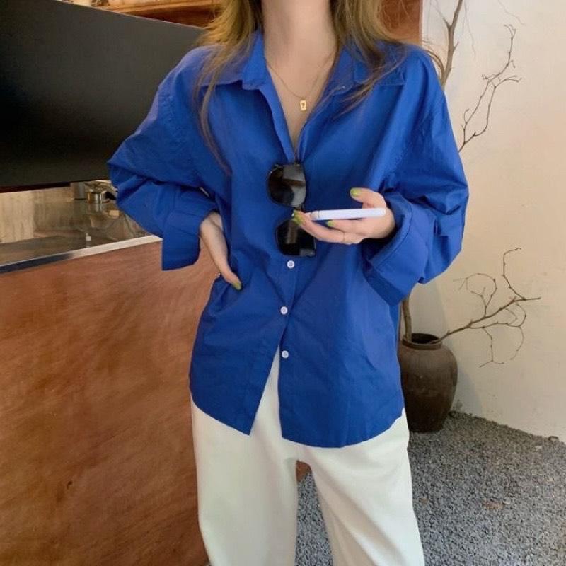 sơ mi xanh coban nhiều màu