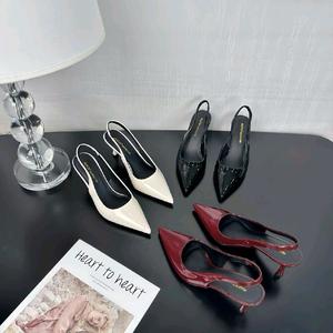 giày hậu nhọn 0556-58 da bóng cao cấp heels sandal