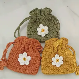 Benefit Bag Rajut Angpao Raya Amlop Rajut Tas Serut Mini Rajut Tempat Uang Koin Matt Polyester Rajutan Handmade Ukuran 8x9 Bentuk Serut Muat Untuk Uang Kertas Dan Koin