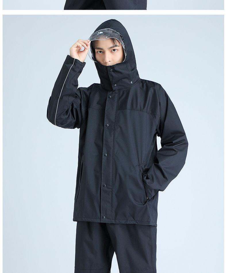 Product Introduction of Raincoat Rain Pants Suit Anti-Rainstorm Men's Hiking Portable Reflective Construction Site Delicate Split Fishing Raincoat 23