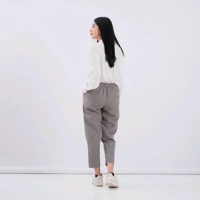 Hazel Ankle Pants - Celana Basic Wanita Baggy Pants 7/9 American Drill Premium 2