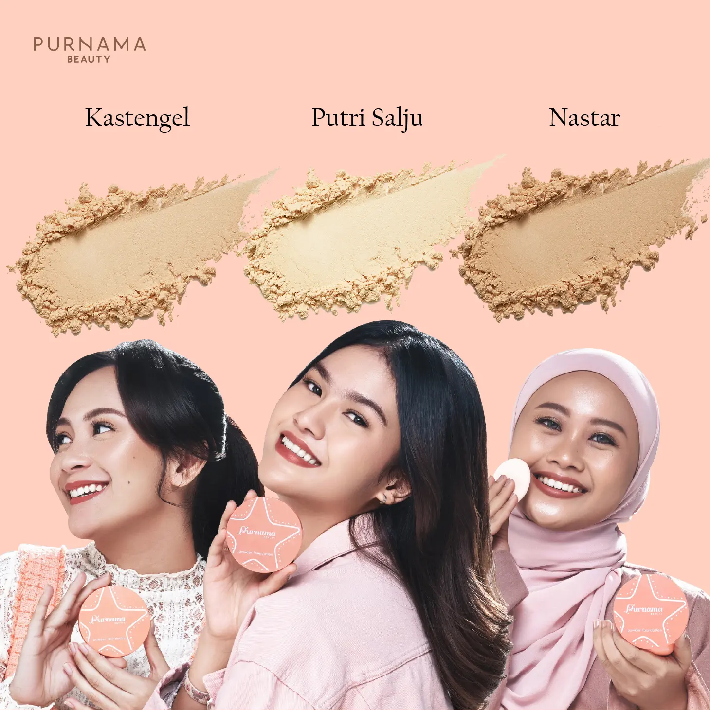 Purnama Beauty Powder Foundation Bedak Compact Tahan Lama - Kosmetik Lesti Kejora - BPOM