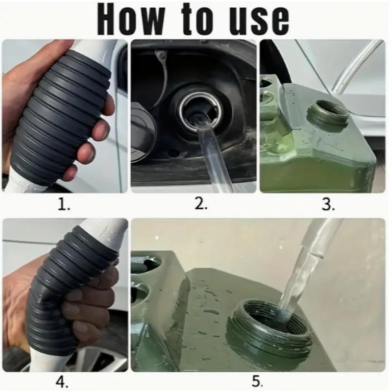 Product Introduction of Portable Hose Pump, 5 Counts/set Multi-purpose Hose Pump with Hose & Adjustable Flow Knob, Suitable for Natural Gas, Petroleum, Water and Fuel Transport 5