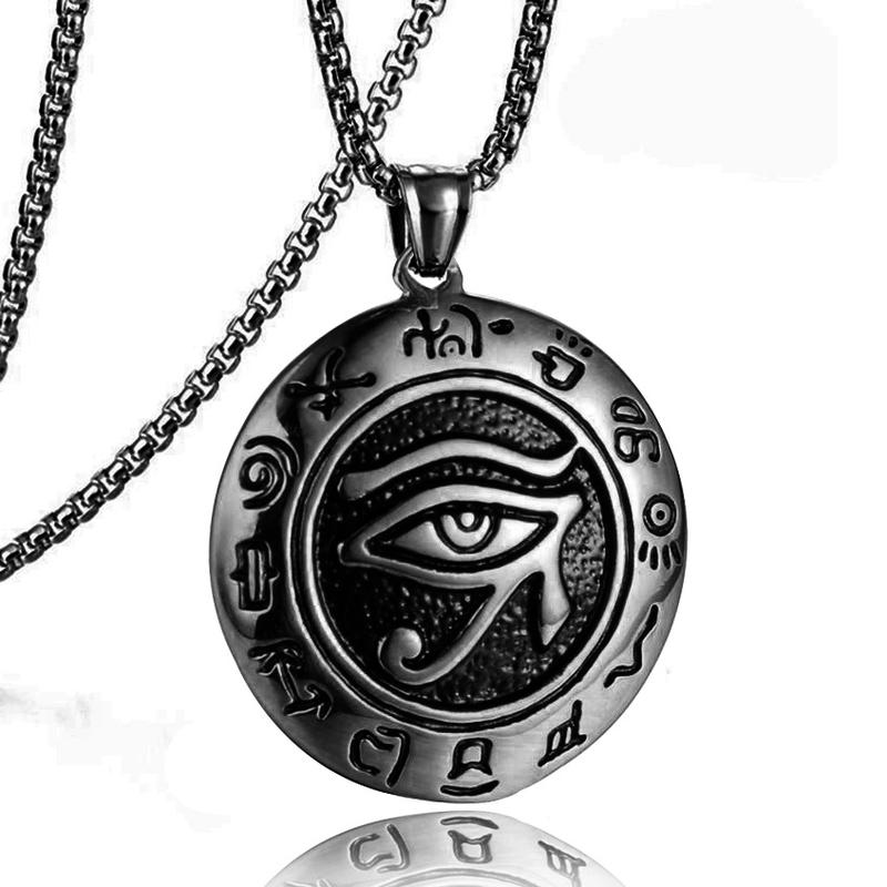 Product Introduction of Mặt Dây Chuyền Mắt Horus Bằng Thép Không Gỉ, Thiết Kế Sáng Tạo Mới, Phong Cách punk Độc Đáo, Dành Cho Nam Giới, Làm Bằng Thép Titan, Trang Sức Mặt Dây Chuyền 1
