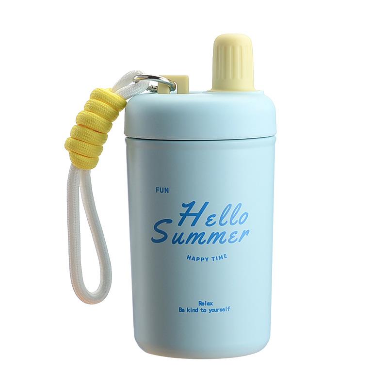 Product Introduction of stainless steel Chihiro thermos cup high appearance level portable thermal insulation with rope straw outdoor accompanying water cup 23