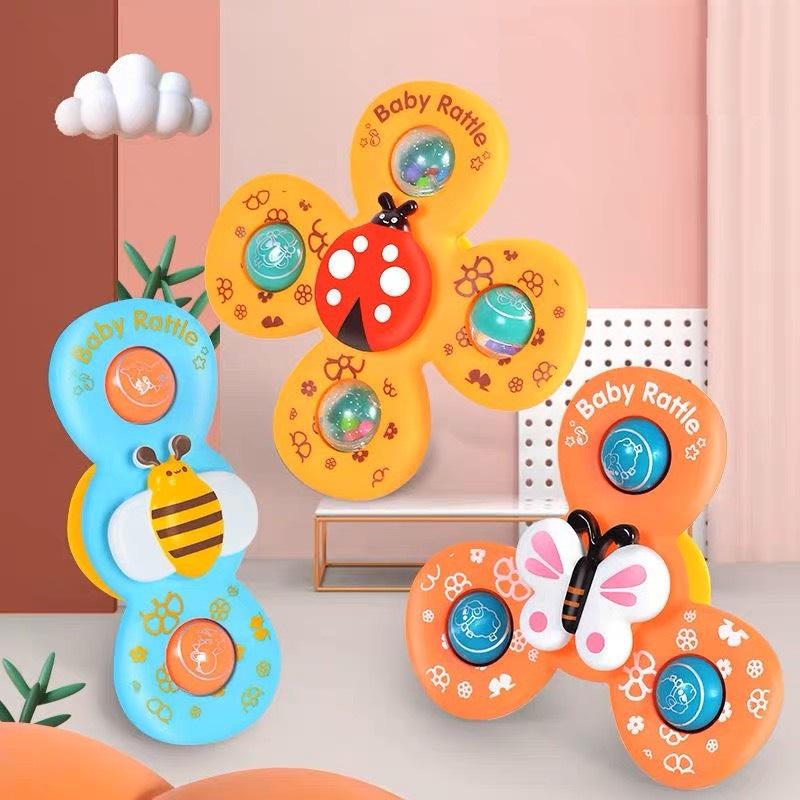  Đồ chơi 3 con quay côn trùng mẫu MỚI cho bé - con xoay hít tường xúc xắc lục lạc xoay Toys 