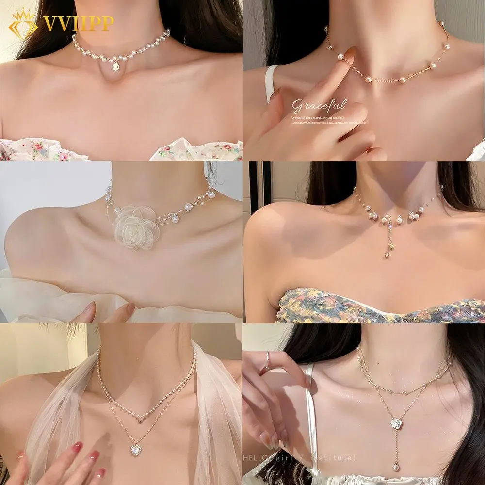 Vòng Cổ Cặp Đôi, Ifme, Thiết Kế Hình Bướm Trái Tim Cổ Điển, Mặt Dây Chuyền Choker Dây Chuyền Ngọc Trai, Dành Cho Phụ Nữ, Phụ Kiện Trang Sức Thời Trang