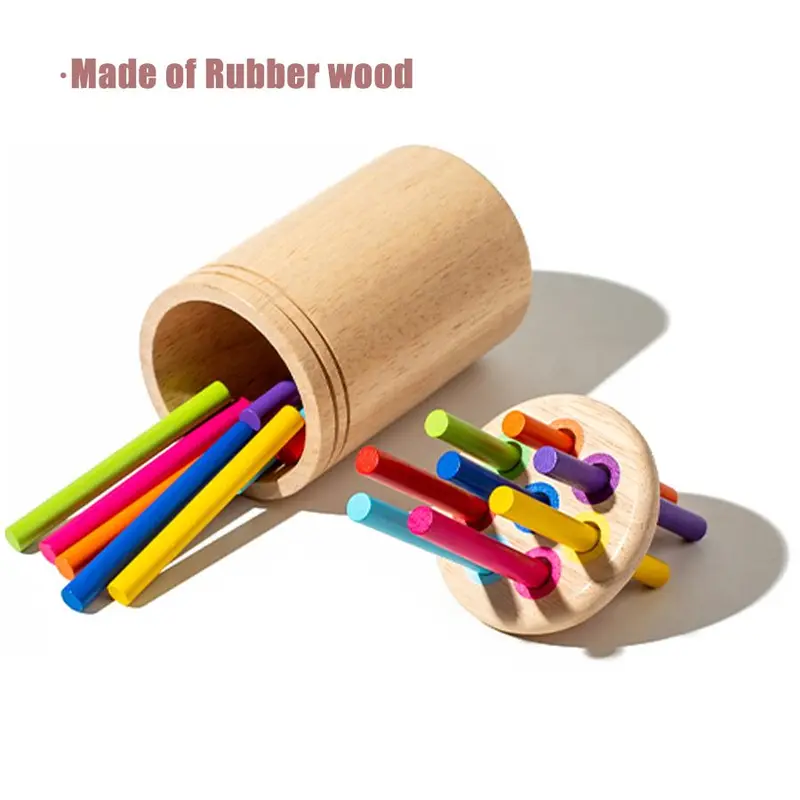 Wooden Montessori Stick Toy, 1 Set Colorful Hand-eye Coordination Classification Teaching Toy, Hands-on Ability Training, Sensory Toys for Kids, Fidget Toys, Toys for Boys, Baby Toys 8