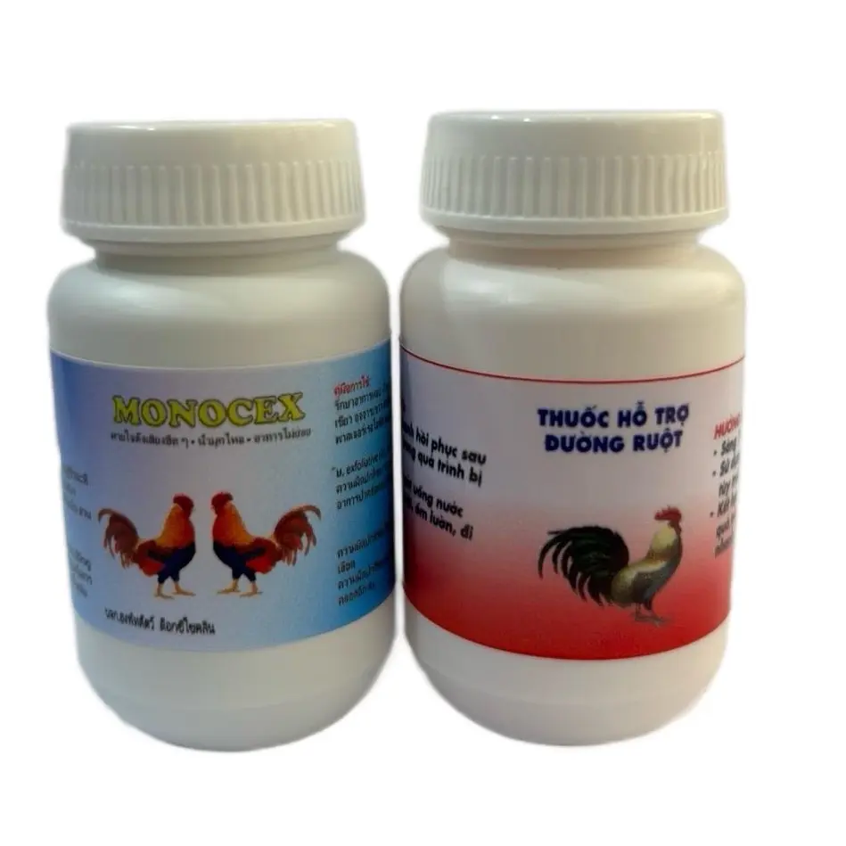 70 viên uống Nấm Monocex dùng cho gà tái mặt, nấm họng, nấm ghép đường ruột, chướng diều, nhớt miệng, ốm lườn, phân ra lúa, hóc thở nhiều, chậm tiêu, đường ruột yếu, phân xanh, uống nước nhiều