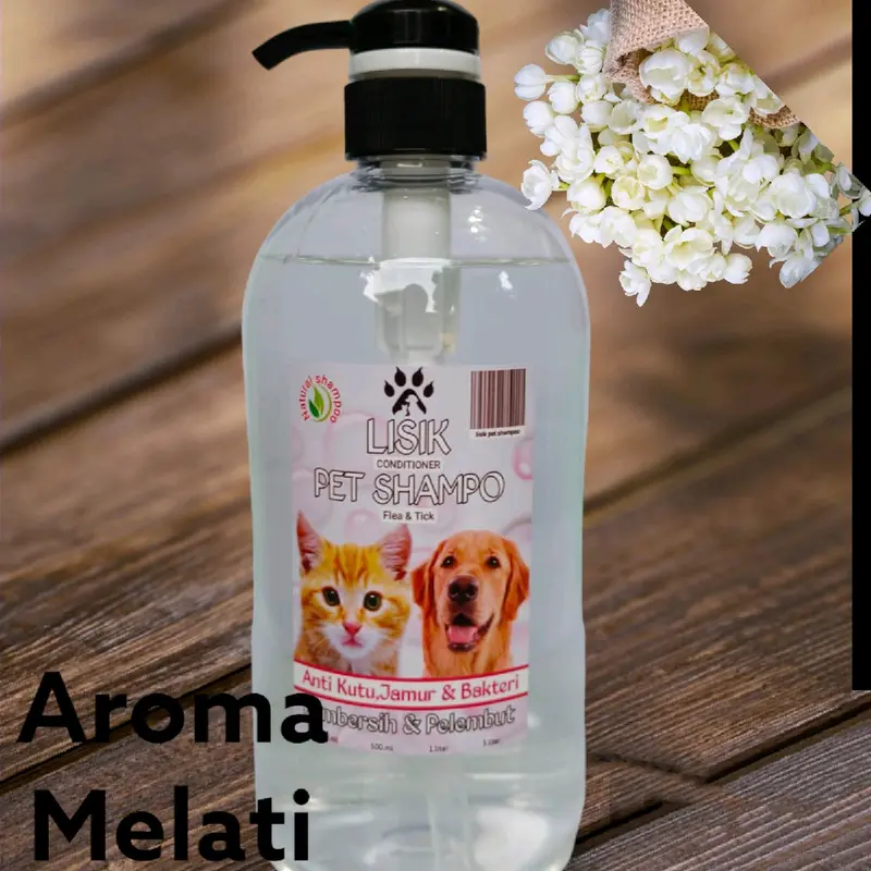 SHAMPOO ANJING/KUCING ANTI KUTU & JAMUR 1L PUMP shampo rontok dan bulu lebat 3