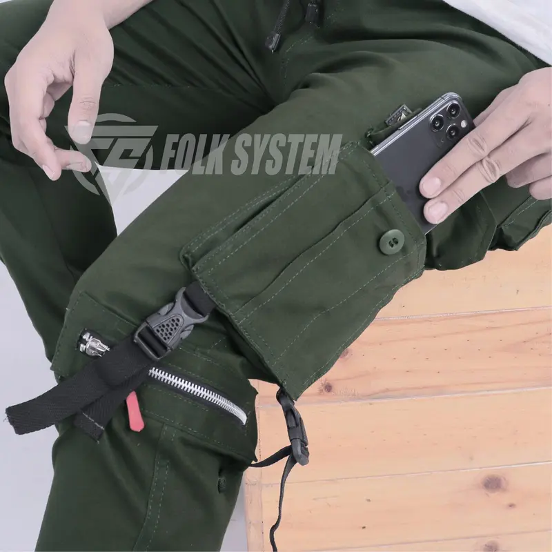 Celana Panjang Chino Jogger Cargo FLK Pria  Folksystem 6