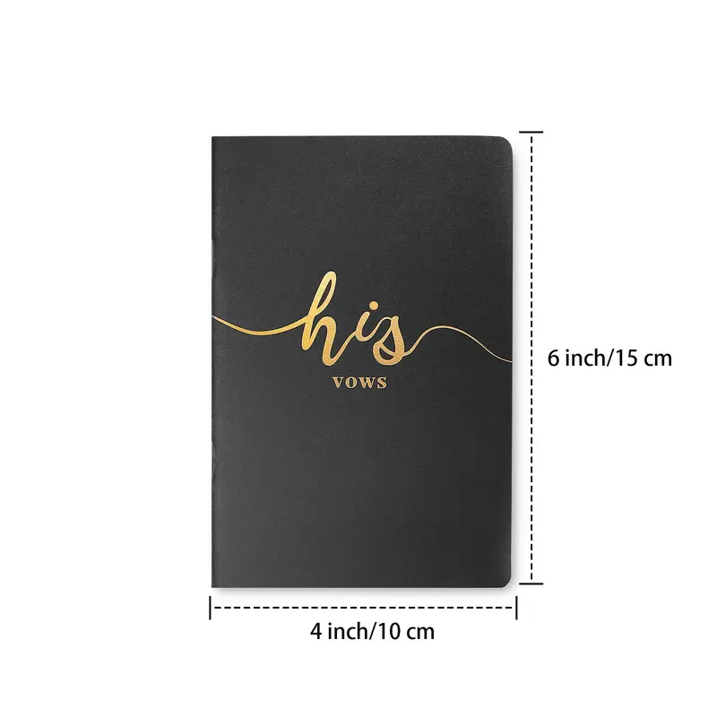 2pcs/set Wedding Vow Book, His and Hers Elegant Wedding Notebook, Gift for Bride Groom Ceremony 6