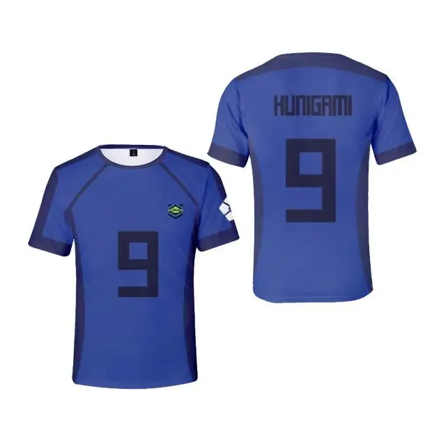 Áo phông anime có khóa Xanh Biển , áo sơ mi cosplay ngắn tay unisex, áo sơ mi giản dị, áo thun rộng rãi, áo sơ mi Yoichi plus size 5