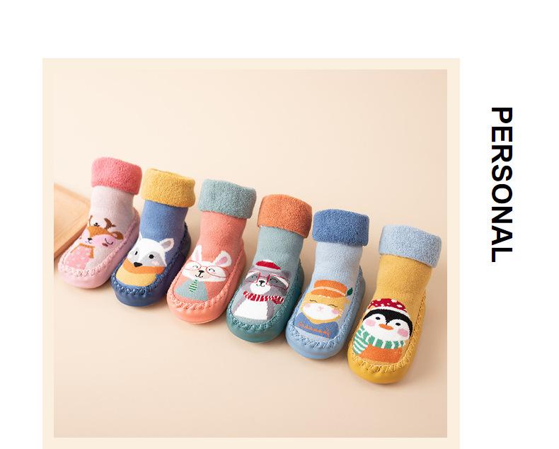 Product Introduction of Baby Sock Shoes, Non-Slip Spring and Autumn New Baby Class a Thickened Male and Female Middle Tube Children's Socks, Room Socks 26