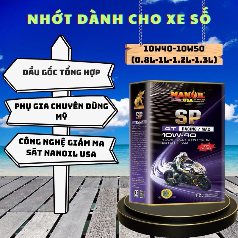 Dầu nhớt xe số NANOIL USA 10W40 & 10W50 SP (0,8L - 1L - 1.2L - 1.3L)  [MUA 1 TẶNG PHỄU, MUA 2 TẶNG KHAY XÃ NHỚT] 1