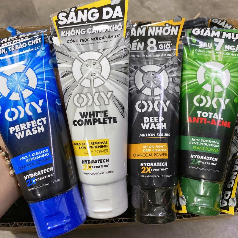 Sữa rửa mặt nam Oxy giúp sạch mụn kiểm soát nhờn kiềm dầu sáng da mát lạnh tút lại vẻ đẹp trai Cosmetic Skincare Tẩy Trang