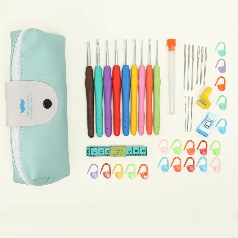 Colorful Crochet Hook Set, 1 Set Crochet Hook with Storage Bag, Crochet Supplies for Home and Travel, DIY Crochet Kit for Beginners