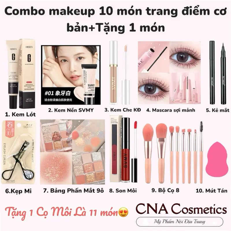[ SIÊU HOT ]  10 Món Makeup Đầy Đủ Cho Người Mới Tập Makuep Perfume mascara ukiss box quà mỹ phẩm