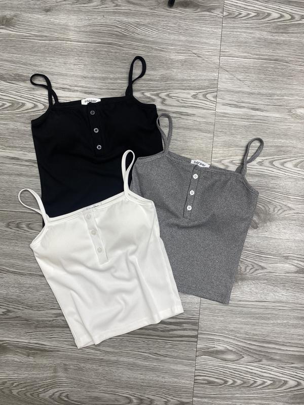 A02 - Áo 2 Dây Nữ 3 cúc ngực, Có đệm ngực