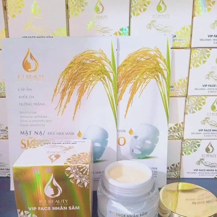 Kem face VIP nhân sâm tặng kèm mặt nạ gạo
