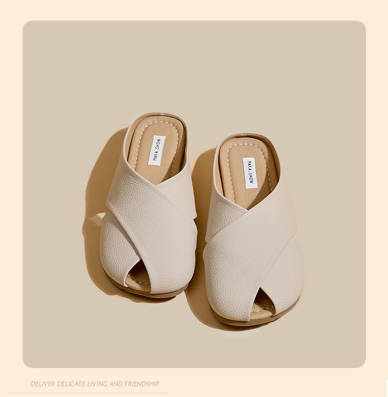 Product Introduction of French Style Closed Toe Slippers for Girls Summer Outdoor Walking Shoes 2024 New Fashion All-Matching Women's Flat Sandals walking shoes footwear girl comfort Parent Knee 19
