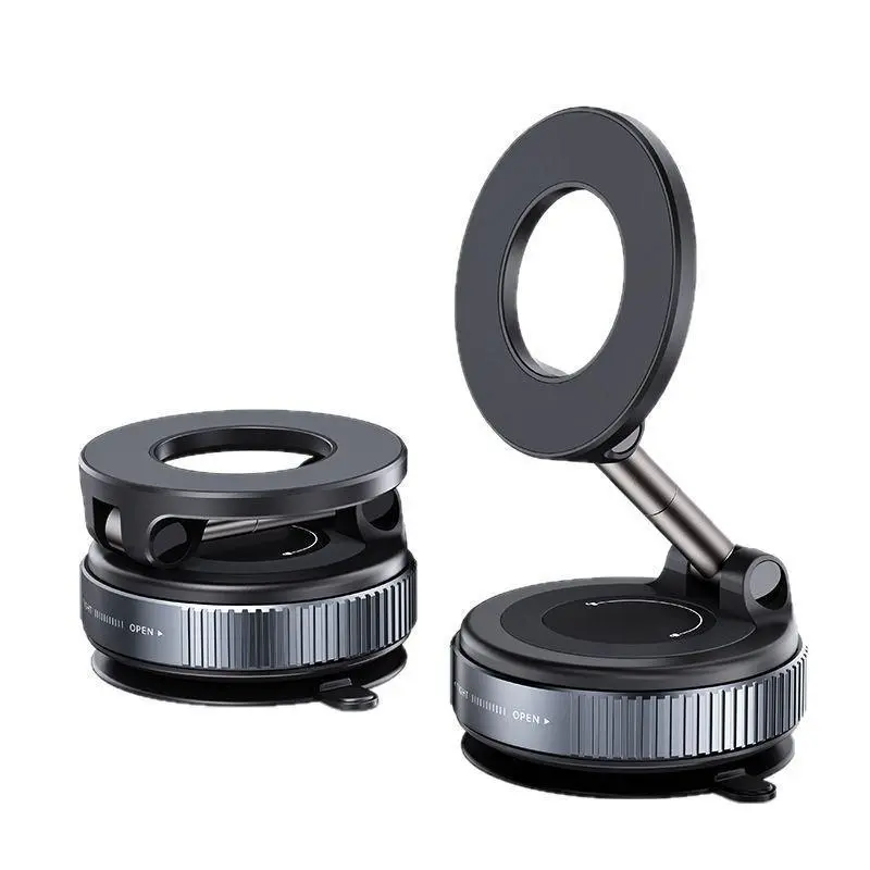 Magnetic Car Phone Holder, 360° Rotatable Car Phone Holder with Suction Cup, Retractable & Foldable Magnetic Car Phone Mount for Kitchen & Bathroom, Stand
